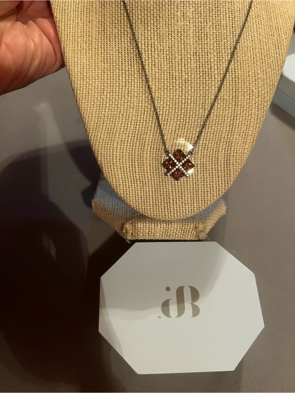 Bomb Party Classic Moments Tourmaline/Zirconia, Hematite Plating Necklace, new
